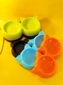 1個綠色寵物碗（雙碗,適用於貓和狗）,防滑,防洒,小/中碗尺寸