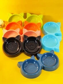 1個綠色寵物碗（雙碗,適用於貓和狗）,防滑,防洒,小/中碗尺寸