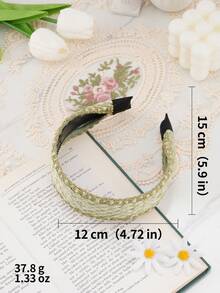 1 件 24 件手工拉菲草編織時尚百搭頭帶,適合派對、生日和節日 - 卡其色 - 查看 10