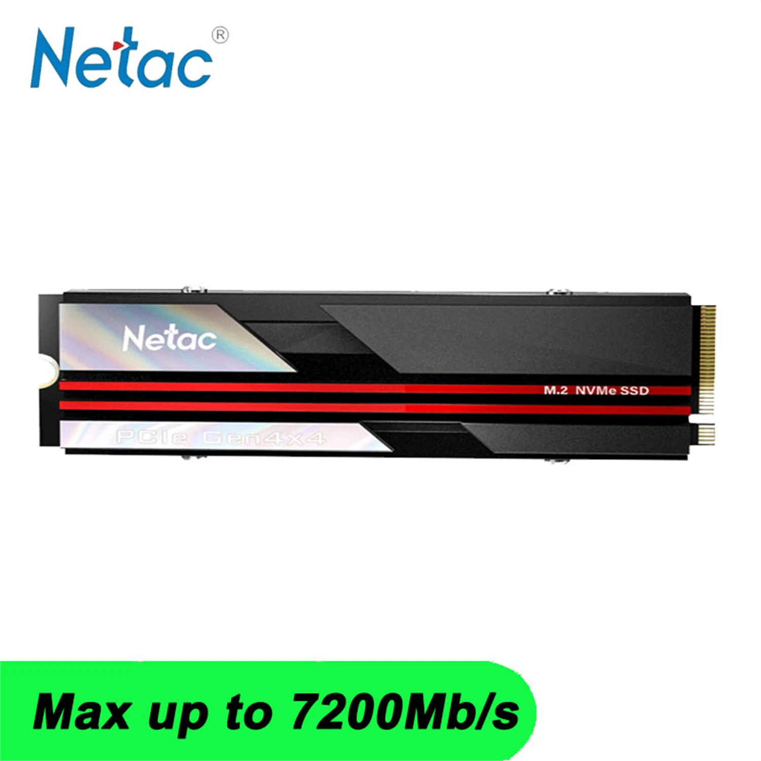 Netac Nv7000 固態硬碟 1t 2t,m.2 2280 Nvme 1.4 Pcie Gen 4*4 Ssd 內建固態硬碟機適用於筆記型電腦桌上型電腦 - 黑色 - 查看 1