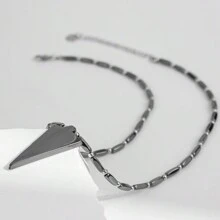 時尚男女黑色瑪瑙串珠項鍊,時尚珠寶禮物 - 槍黑色 - 查看 9