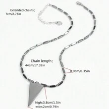 時尚男女黑色瑪瑙串珠項鍊,時尚珠寶禮物 - 槍黑色 - 查看 6