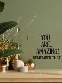 1pc 'you Are Amazing' Inspirational Quote Wall Decal In English - Black - View 3