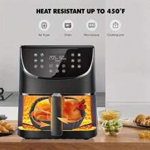 1 Miếng Có thể tái sử dụng Chống nóng Silicone Tấm lót Đối với Nồi chiên không khí , , Lò vi ba - màu đen - Xem 3