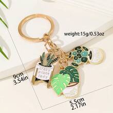 1 Miếng Cây Succulent Phong cách Móc chìa khóa Chế tạo Của Hợp kim kẽm , Đúng mốt Thực vật Bộ Chìa khóa Vật trang trí , Đầy màu sắc Màu xanh lá Thực vật Sự phối hợp Mặt dây chuyền chìa khóa , Thích hợp Đối với Sử dụng hàng ngày Có túi Và Chìa khóa Boho - màu xanh lá - Xem 2