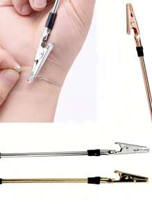 1pc Strong Elastic Metal Crocodile Memo Clip, Multi-Purpose Assistant For Wearing Bracelet & Jewelry, Tools For Men