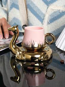 Creative Ceramic Camel Coffee Cup & Saucer Set, 1 Cup + 1 Saucer - Black - View 6