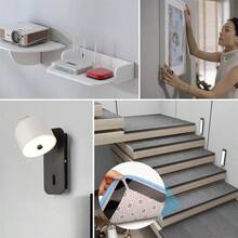 4入組長方形沙發固定器圓形可重複使用自粘尼龍帶(帶勾及環)黑白兩色 - 黑色4pcs - 查看 4