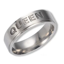 1 件时尚个性化字母大号国王情侣戒指，适合女士时尚珠宝礼物周年纪念婚礼 - 女戒 - 查看 1