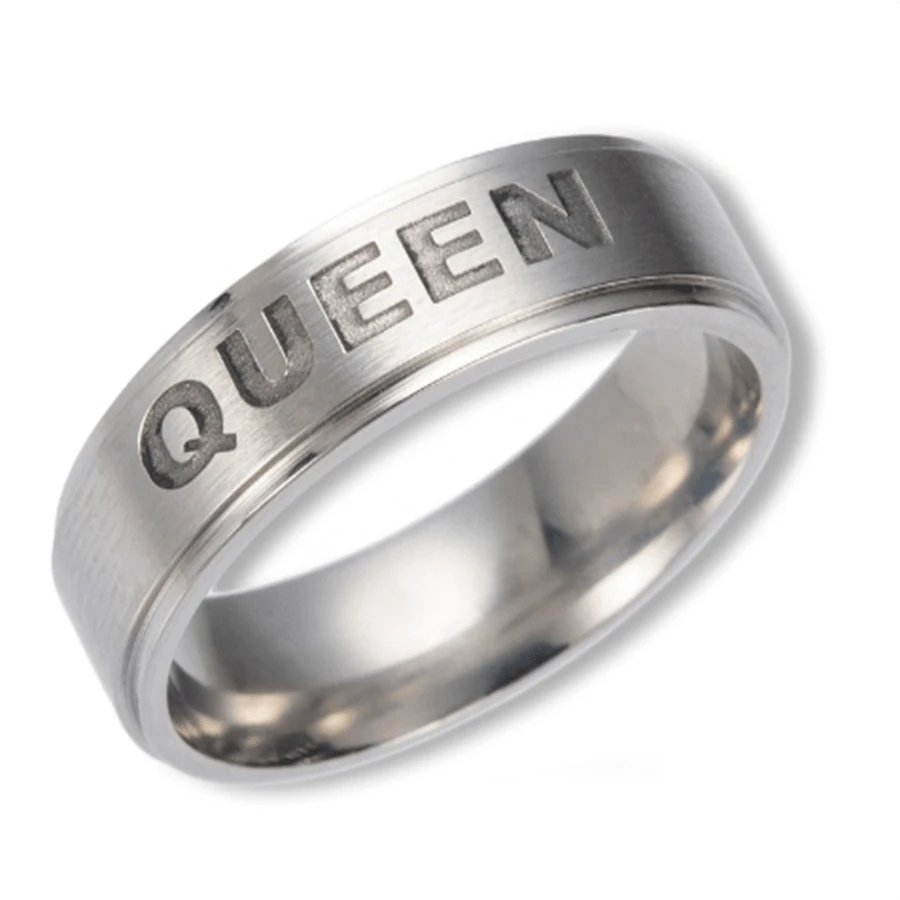 1 件时尚个性化字母大号国王情侣戒指，适合女士时尚珠宝礼物周年纪念婚礼 - 女戒 - 查看 1