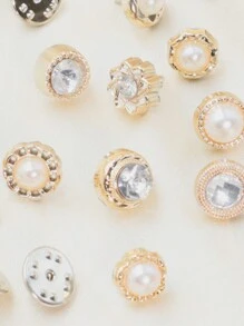 12 Piezas Broche De Seguridad De Hebilla De Estrechamiento De Cinturones De Falda Y Corbata Decorativa De Perla Falsa Para Mujeres Para Decoración Diaria De La Ropa