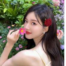 1 件红玫瑰花朵发夹，浪漫甜美发饰，适合摄影、日常佩戴、情人节和各种服装波西米亚风万圣节 - 紅色 - 查看 6