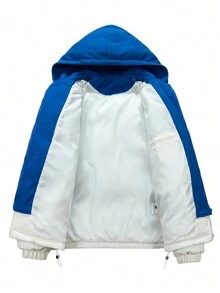 新款冬季时尚二合一男士运动保暖棉服外套 - 白色 - 查看 2