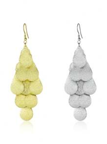 Dangle Earrings With Moving Heart Design, Elegant Long Fashion Earrings For Women, Exaggerated Metal Pendant, Charming Jewelry Gift - Hollow Water Drop - View 16