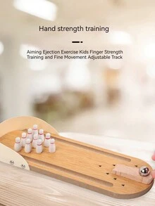 木質迷你保齡球遊戲,親子互動、兒童早期教育、減壓室內桌上遊戲球玩具 - 彩色 - 查看 6