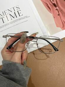 1 件复古眼镜，韩式超大镜框眼镜 - 彩色 - 查看 5
