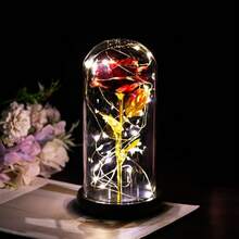 1朵人造玫瑰,花朵玫瑰金箔色彩繽紛的無限玫瑰,花朵和生日禮物適用於家居裝飾女性的獨特禮物（多色） - 彩色 - 查看 5