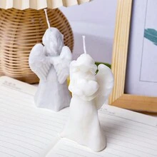 心形和天使形香氛蠟燭,情人節和生日的浪漫創意禮物 - SKU-02-愛心天使(灰色) - 查看 3