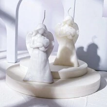 心形和天使形香氛蠟燭,情人節和生日的浪漫創意禮物 - SKU-02-愛心天使(灰色) - 查看 5