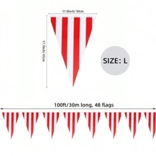 100FT Đỏ  Và Trắng Sọc Cờ hiệu Băng rôn Cờ
   String Tam giác Con tôm Cờ
   , Cung cấp cho buổi tiệc Đối với Lễ hội hóa trang Rạp xiếc Đồ trang trí , Sinh nhật , Giáng sinh , Năm mới Đêm trước Lễ ăn mừng - Đỏ và trắng - Xem 4