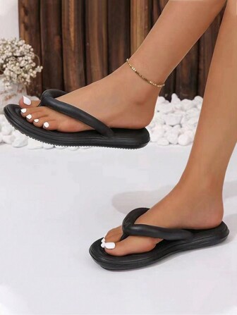 Women's Fashionable Eva Flip Flops With Thick & Soft Soles, Suitable For Indoor And Outdoor Use