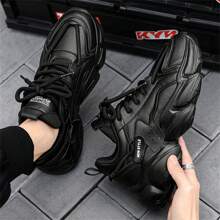 Giày dép Nam 2024 Mới Ngoài trời Chống trượt Thể thao Giày Chạy bộ Giải trí Linh hoạt Nam Giày dép Dày Đế Giày thể thao thoáng khí chất liệu da PU Nam Giày dép - màu đen - Xem 6