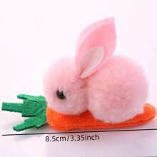 2pcs Baby Girls Cute Plush Rabbit Hair Clips, Princess Decorative Hair Accessories, Holiday Birthday Gift