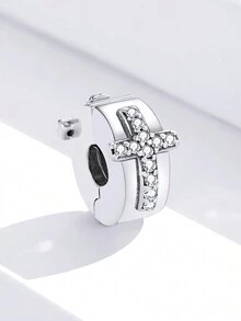 1個流行的925純銀閃光魅力珠,適合女士手鏈手環diy珠寶製作,精美珠寶 - 銀色 - 查看 7