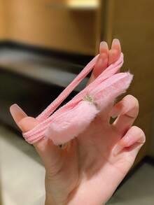 5pcs Kids' Elastic Hair Bands With Colorful Plush Bow Knot - Multicolor - View 6