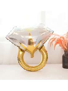 2入組鑽石戒指鋁模氣球,適用於婚禮裝飾、求婚道具、活動派對裝飾 - 彩色 - 查看 4