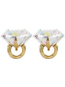 2入組鑽石戒指鋁模氣球,適用於婚禮裝飾、求婚道具、活動派對裝飾 - 彩色 - 查看 3