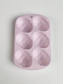 1個粉紅矽膠復活節彩蛋形狀模具,有6格、8格、6聯、8聯可供選擇,適合蛋糕、巧克力和恐龍蛋形裝飾。 - 粉色 - 查看 5