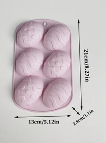 1個粉紅矽膠復活節彩蛋形狀模具,有6格、8格、6聯、8聯可供選擇,適合蛋糕、巧克力和恐龍蛋形裝飾。 - 粉色 - 查看 4