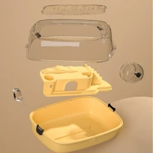 1入組倉鼠籠透明亞克力雙層別墅玩具奔跑輪籠子 - 黃色 - 查看 4