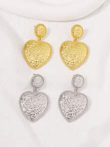 1 Pair Of Small Style Love Alloy Electroplating Light Luxury Fashion Fashion Women Earrings Earrings - Love - View 1