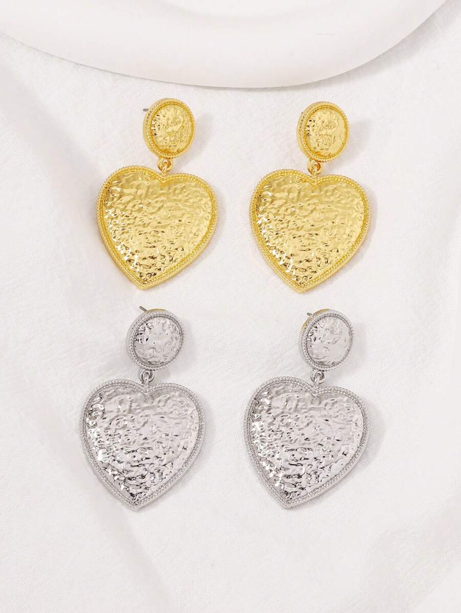 1 Pair Of Small Style Love Alloy Electroplating Light Luxury Fashion Fashion Women Earrings Earrings - Love - View 1