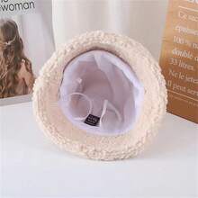 1入組秋冬新款提籠帽，韓國風格，保暖口罩帽，防風提籠帽，字母盆帽 - 黑色 - 查看 2