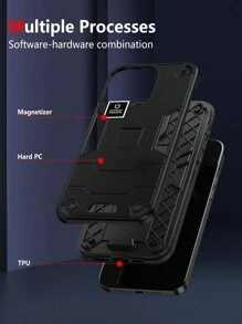 父親節男士手機殼套裝，包括防摔手機殼、吸盤車用手機殼，手工製作，適用於iPhone 11/12/13/14/15 Pro Max和三星、OPPO、Vivo、小米、紅米Note 11/12 Pro等型號 - 黑色 - 查看 2