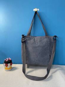 Bolso de hombro cruzado de pana con mucha capacidad, bolso de compras, bolsas de tela para estudiantes, con múltiples compartimentos, perfecto para la playa, la escuela, el trabajo y el uso diario