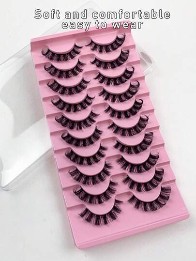 Hinarin 10 Pairs Russian Volume Lash Extensions - Super Curly, Fluffy, And Wispy 3D Makeup False Eyelashes For Daily, Party, And Festival Use Strip Lashes,Lashes,Eyelashes,Fake Lashes