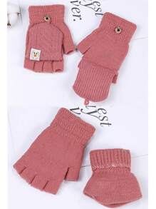 1雙女式半指針織手套,翻蓋設計,適用於書寫和辦公室工作,短款長度配備觸控屏幕功能,厚實針織圖案材料,是家庭、情侶、朋友、摯友、姊妹或任何喜愛幽默禮物的人的絕佳禮物。女性禮物。 - 黑色 - 查看 8