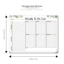 Undated Weekly Planner  Daily Planner To Do List Task Checklist Weekly Planner Monthly Planner For Schools, Offices, And Homes. Organize Tasks To Increase Productivity - Green - View 4