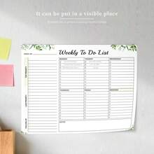 Undated Weekly Planner  Daily Planner To Do List Task Checklist Weekly Planner Monthly Planner For Schools, Offices, And Homes. Organize Tasks To Increase Productivity - Green - View 2