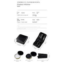 【商業用8入套裝】酒店皮鞋擦亮套裝,包含柔軟毛刷馬毛刷、油刷、擦亮工具,附柔軟黑色鞋刷 - 黑色 - 查看 2