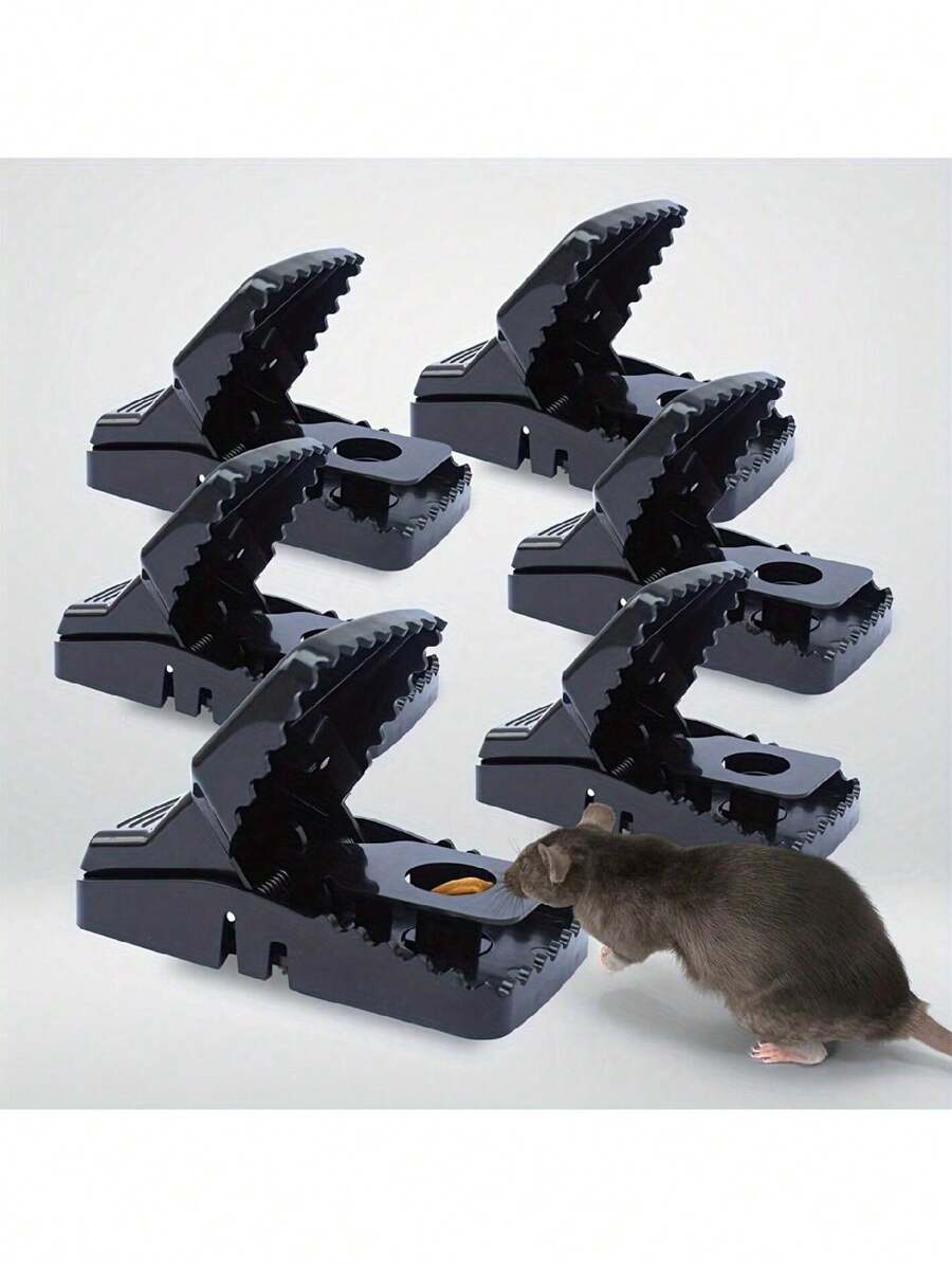 1入組塑料老鼠捕捉器-無餌,室內外害蟲控制,可重複使用和適合家用的小型捕鼠器,適用於捕捉老鼠和其他啮齒類動物 - 黑色 - 查看 1