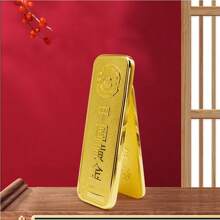 1入組黃金50g,高度仿真aaa級黃金條,全重電鍍條,非常適合作為禮物和收藏品,10g/50g/100g全重黃金條玩具,高端裝飾用品 - 金色 - 查看 5