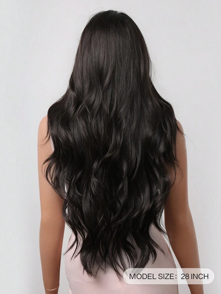 Black Long Body Wavy Synthetic Wigs For Women Afro Natural  display picture 3