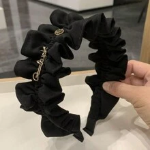 High Crown Pleated Hairband For Women, Summer New Face-Lifting Facial Wash Headband Elegant, Hairband, Hair Hoop Headbands, Black