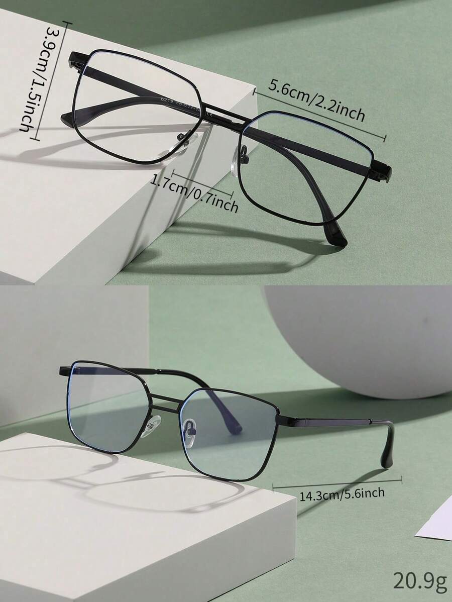 1 件复古眼镜，韩式超大镜框眼镜 - 彩色 - 查看 1