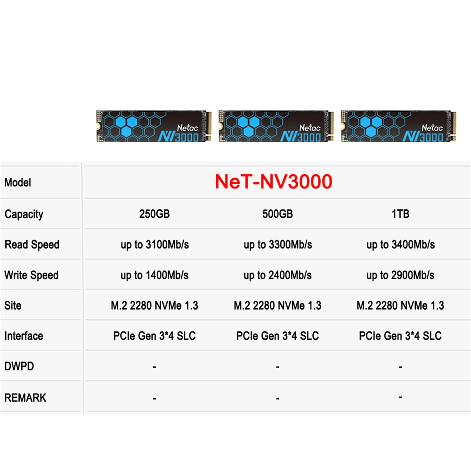 Netac Nv3000 Solid State Drive 250g 500g 1t 2t, M.2 2280 Nvme 1.3 Pcie ...